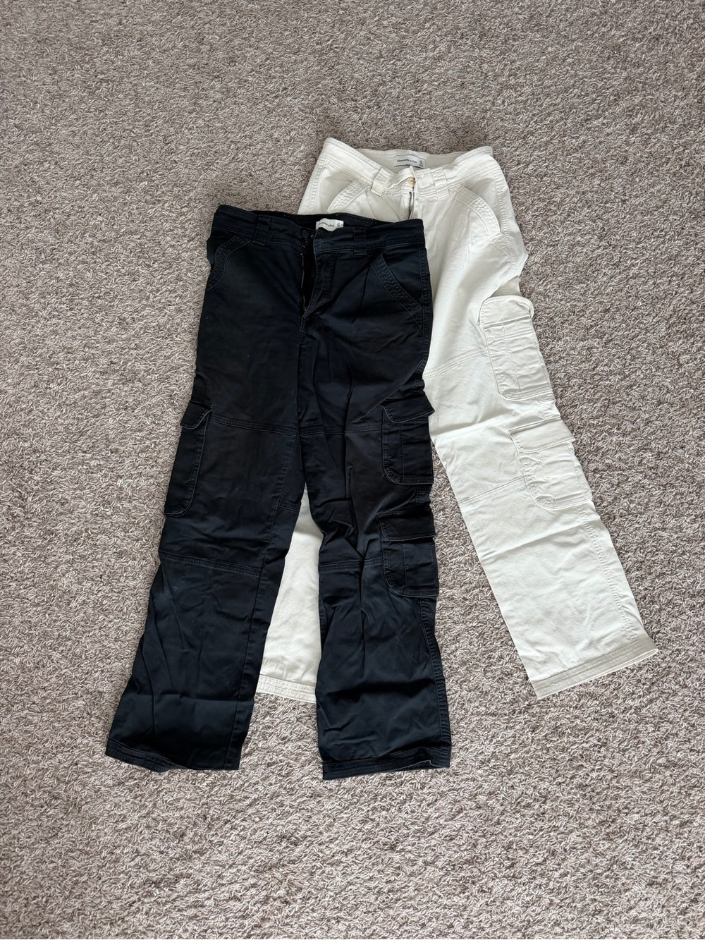 2 pair- Abercrombie & Fitch womens Cargo Pants - Black & White